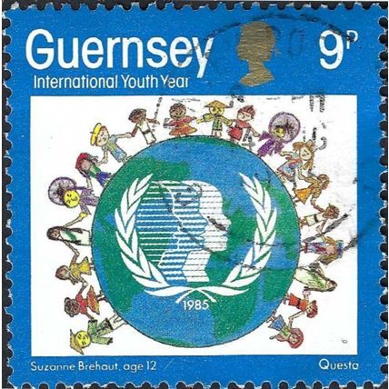 GUERNSEY, International Youth Year, blue 1985, 9p