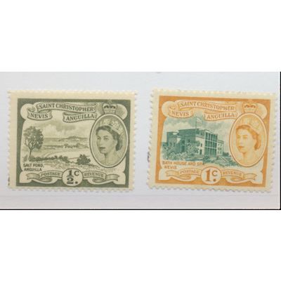 St. Kitts-Nevis Stamps Scott #120 To 121, Mint Hinged, #120 Is NH