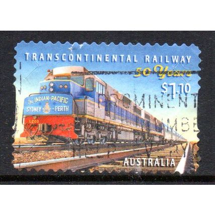 AUSTRALIA: 2020, $1.10 CONTINENTAL RAILWAY, USED SELF-ADHESIVE STAMP. 191/216