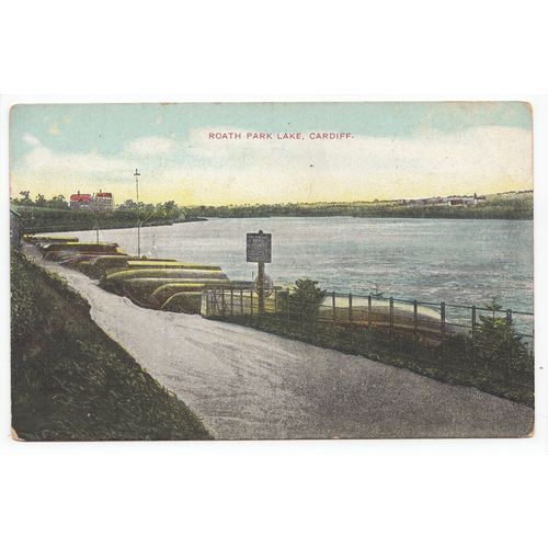 Roath Park Lake Cardiff G D & D L Postcard