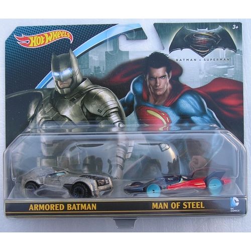 Batman vs Superman Hot Wheels Twin Pack Armored Batman + Man of Steel Diecast
