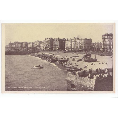 Beach and Front from Palace Pier Brighton East Sussex Postcard 312