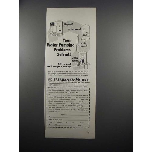 1953 Fairbanks-Morse Pumps Ad - Problems Solved!