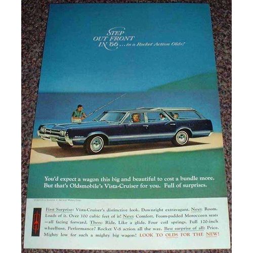 1966 Oldsmobile Vista Cruiser Car Ad, NICE!!