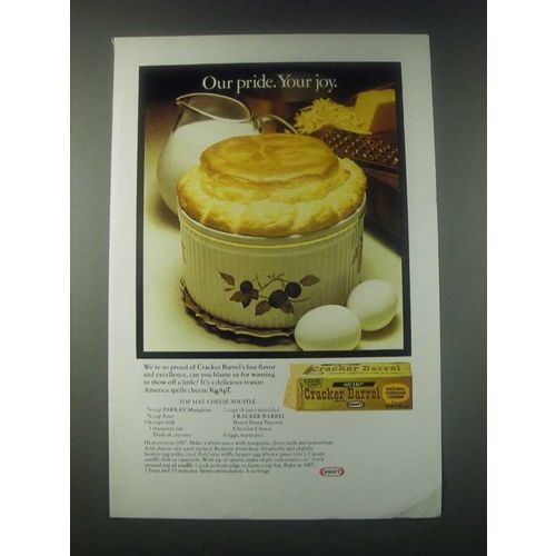 1977 Kraft Cracker Barrel Cheese Ad - Top Hat Cheese Souffle Recipe