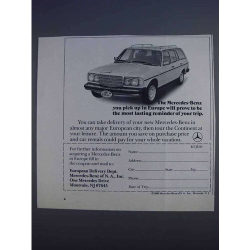 1980 Mercedes-Benz Cars Ad - Pick Up in Europe