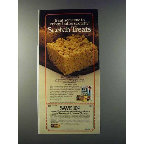 1981 Kellogg's Rice Krispies Ad - Scotch Treats Recipe