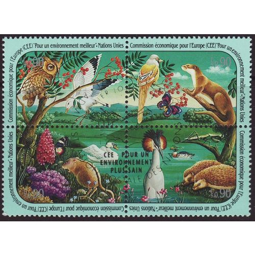 United Nations Geneva Office 1991 SG G195-8 Used - Block - Fauna (C-325)