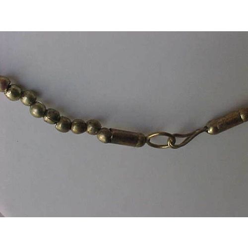 Etched Gold Necklace Flower Beads Gold Holloware Bead Necklace 24"