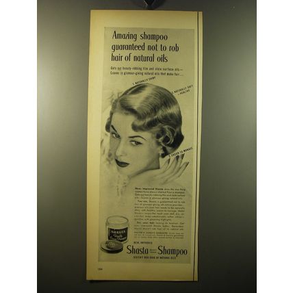 1950 Shasta Cream Shampoo Ad - Amazing shampoo