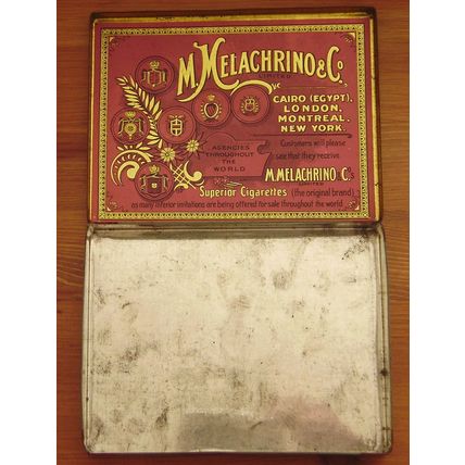 M.MELACHRINO & Co vintage Egyptian Cigarettes tin VGC