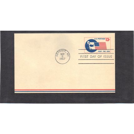 FDC UXC8 13c Flag (No Cachet-U/A) CV39379