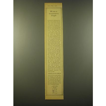 1965 Apollinaris Water Advertisement