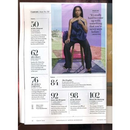 VANITY FAIR MAGAZINE - REGINA KING - OCTOBER 2021 - FALL STYLE TRUMP BRAND NEW