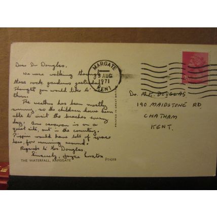 THE WATERFALL, RAMSGATE, KENT used postcard. 1971 pm =