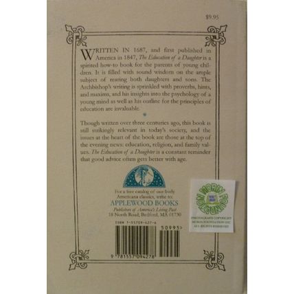THE EDUCATION OF A DAUGHTER by ARCHIBISHOP FENELON reprint written in 1687