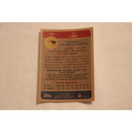 Ty Law 2004 Bazooka MINI NO. 26