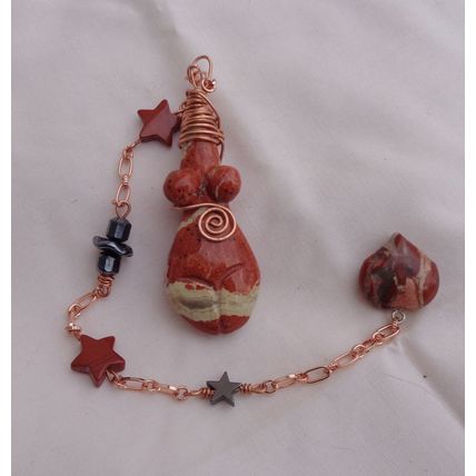 Handmade Gemstone Pendulum Night Goddess Energy Cord Metaphysical Chakracord