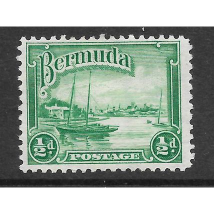 BERMUDA 1936 1/2d BRIGHT GREEN RED HOLE PAGET SG 98 M / MINT