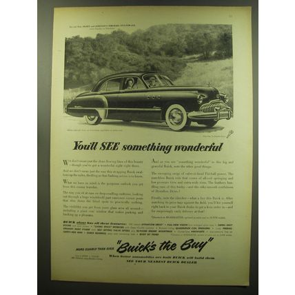 1949 Buick Car Ad - You'll see something wonderful