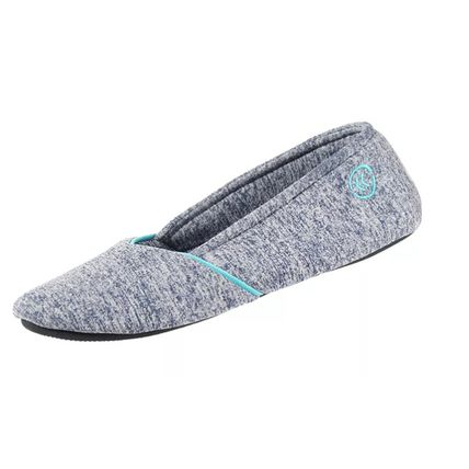 Women’s Heathered Jersey Vanessa Ballerina Slipper Navy Blue Small