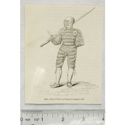 1860s engraving - Suit of Puffed and Engraved Armour, 1510