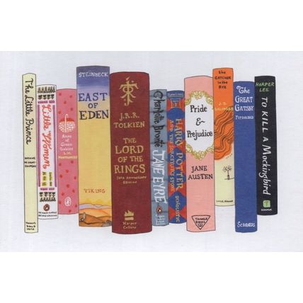 Lord Of The Rings Jane Eyre Book Bookshelf Art Painting Postcard