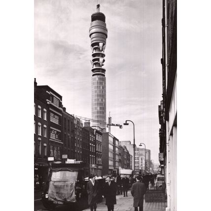 Charlotte Street Post Office Tower London Real Photo Old Postcard