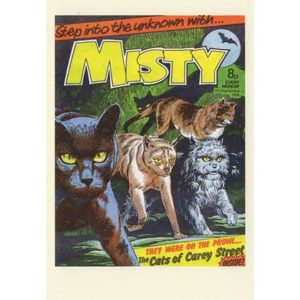 The Cats Of Carey Street Horror Misty Girls 1970s Comic Book Postcard