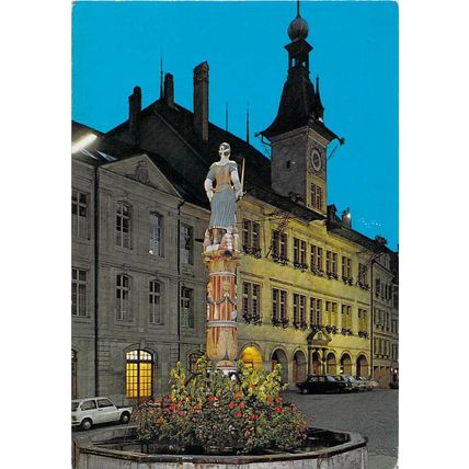 Lausanne Hotel de Ville Switzerland postcard posted 1972 VGC