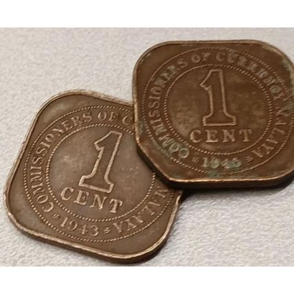 STRAITS SETTLEMENTS British Monarch KING GEORGE VI 1945