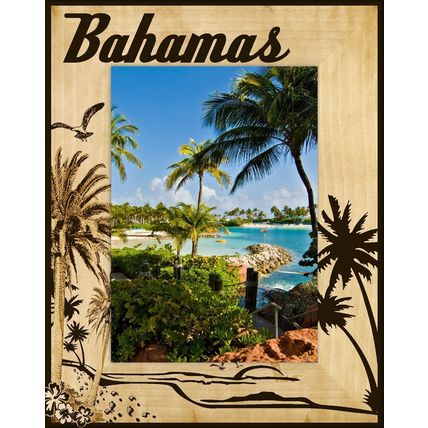 Bahamas Laser Engraved Wood Picture Frame Portrait (4 x 6)