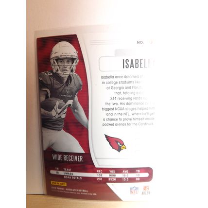 2019 Panini Absolute ANDY ISABELLA (Arizona Cardinals) Rookie Card #103