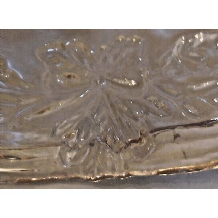 Vintage Heavy Clear Crystal Angel Playing Harp 7.5" H 5.5" W Candle Holder