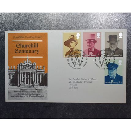 GB STAMPS FDC Churchill 1977 3w ~~L@@K~~