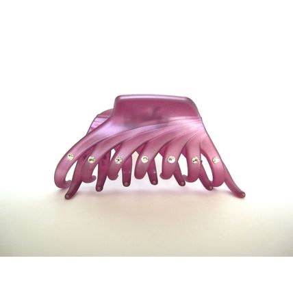 Light purple hair claw clip with crystals for fine thin hair