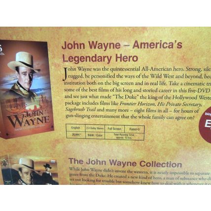 John Wayne: Americas Legendary Hero (DVD, 2011, 10-Disc Set) 22 movies 10 DVD's