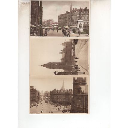 Sheffield Fargate Town Hall Bicycles 3x Antique Postcard s