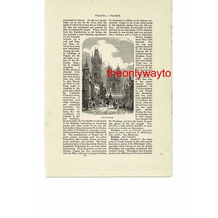 View In Prague, Czech Republic, Small Book Illustration (Print), 1903