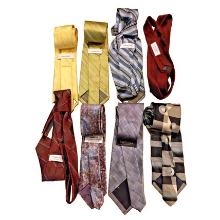 Men's Calvin Klein Van Heusen Nadler Assorted Silk Neck Tie Lot Of 8 Ties