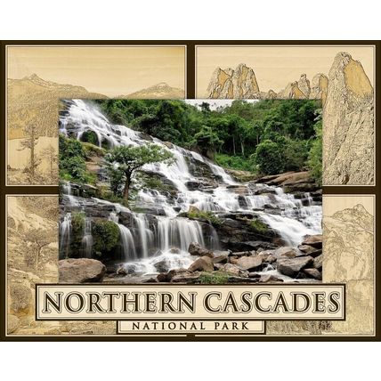Northern Cascades National Park Laser Engraved Wood Picture Frame Landscape 4x6