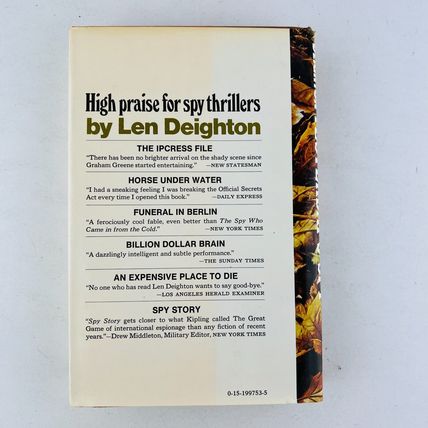 Len Deighton - Yesterday's Spy Hardcover Book 1975