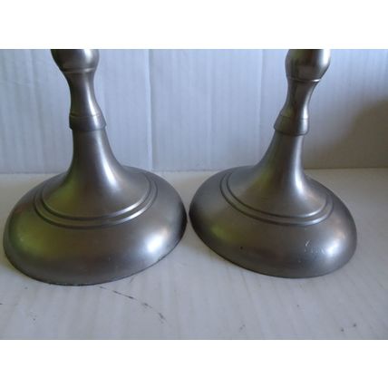Candlesticks - Vintage Metal - Set of 2 - Height 12 inches - Base 5 inches wide