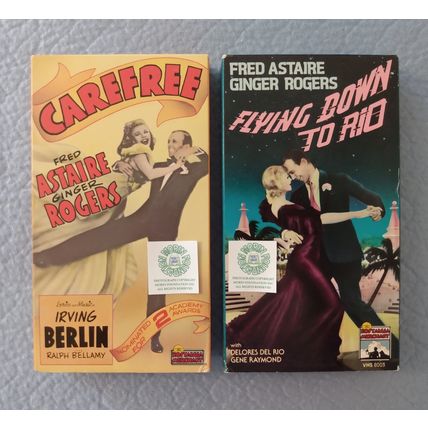 FLYING DOWN TO RIO & CAREFREE stars GINGER ROGERS & FRED ASTAIRE VHS VIDEOTAPES