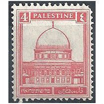 Palestine 1927 SG92 4m Rose-Pink Mounted Mint.