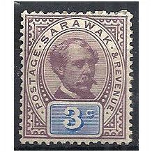 Sarawak 1888 SG10 3c Purple & Blue Mounted Mint .