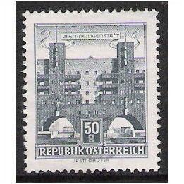 Mi 1044: 50 g. deep slate Definitive: Buildings: Heiligenstadt Flats, Vienna.