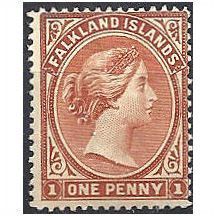 Falkland Islands 1891 SG18 1d Orange Red-Brown Mounted Mint ..