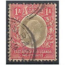 British East Africa & Uganda Protectorate 1906 SG18 1a Grey & Scarlet Fine Used.