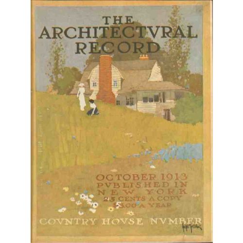 Architectural Record 1913 Hollis LI NY House Vintage Cover Print